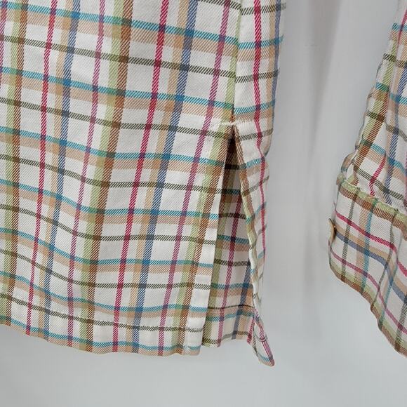 Crazy Horse Women's Western V Neck Plaid Button Down Shirt Cream Size Medium‎ - Picture 7 of 9